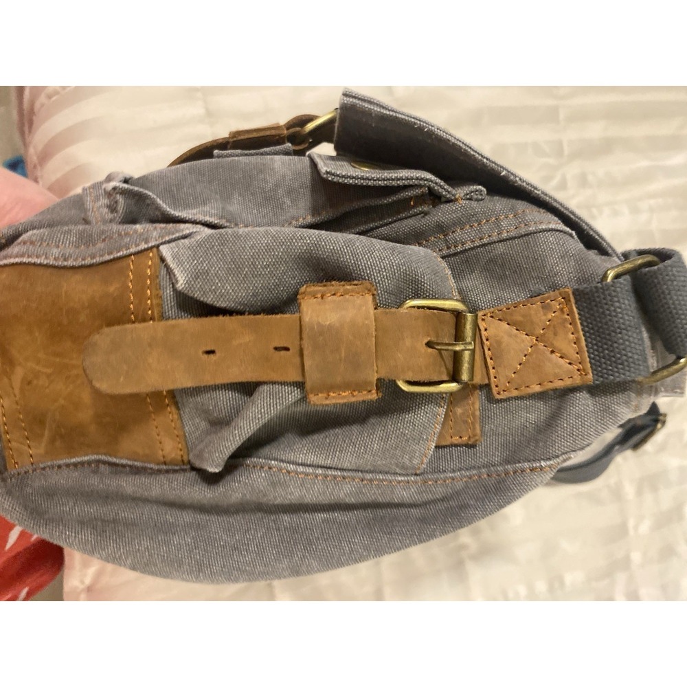 Go Plus Messenger Shoulder Bag With Canvas With Leather Accents - Picture 2 of 9